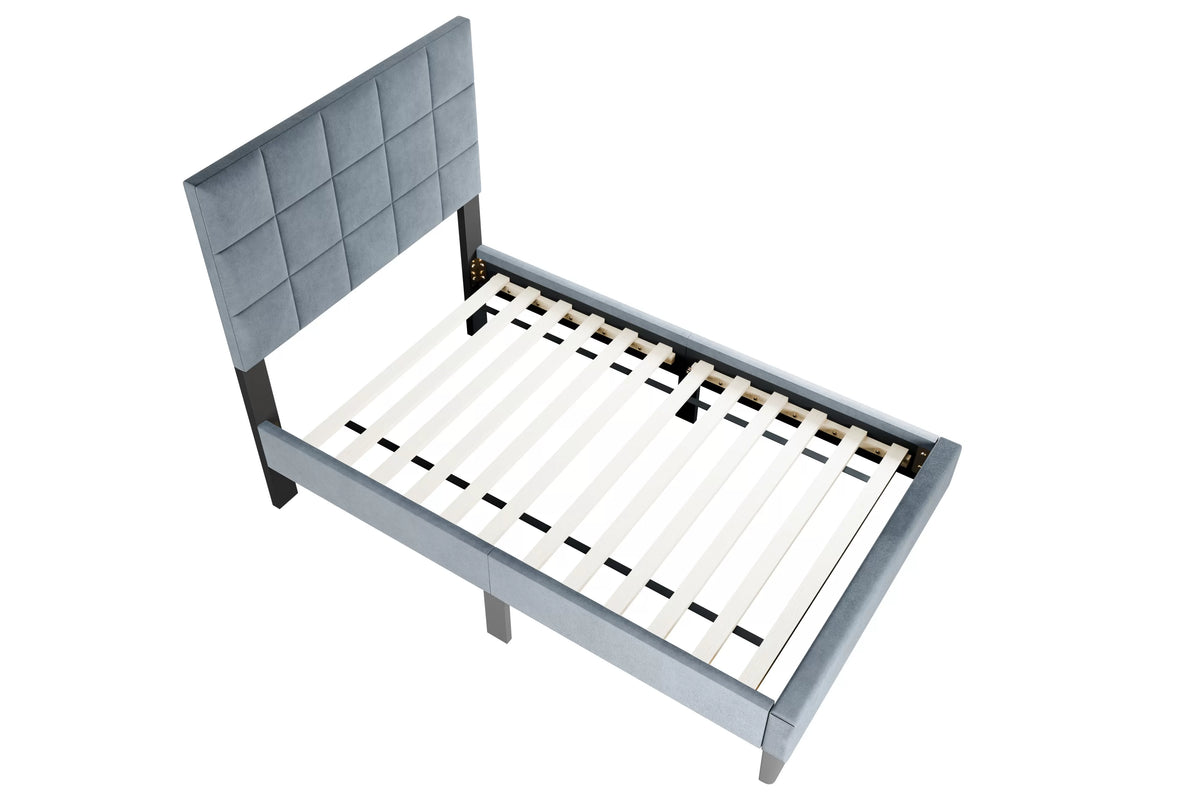 Bed – Adjustable Headboard – Gray (F9635)