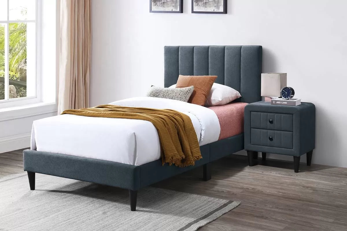Bed – Adjustable Headboard – Charcoal (F9637)