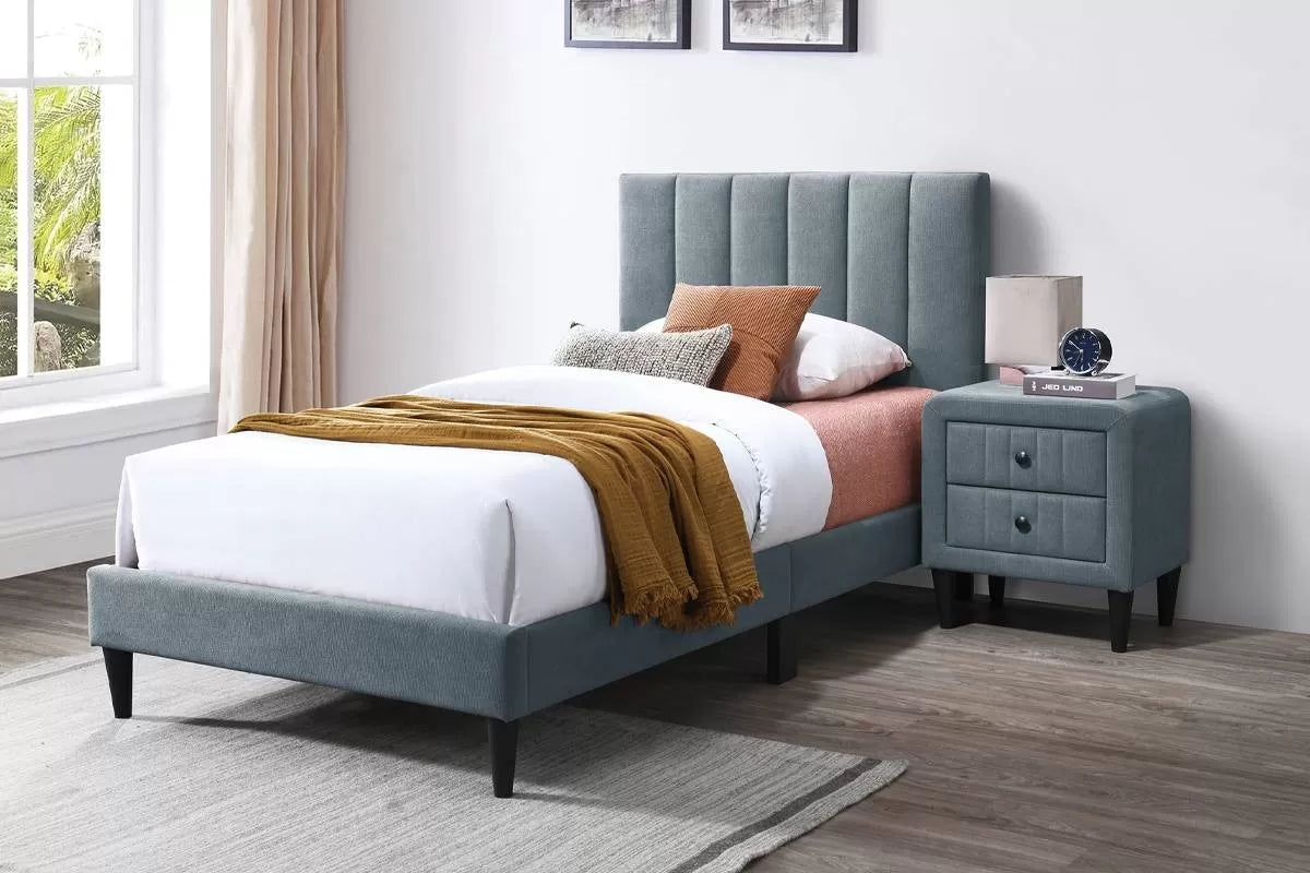 Bed – Adjustable Headboard – Gray (F9638)
