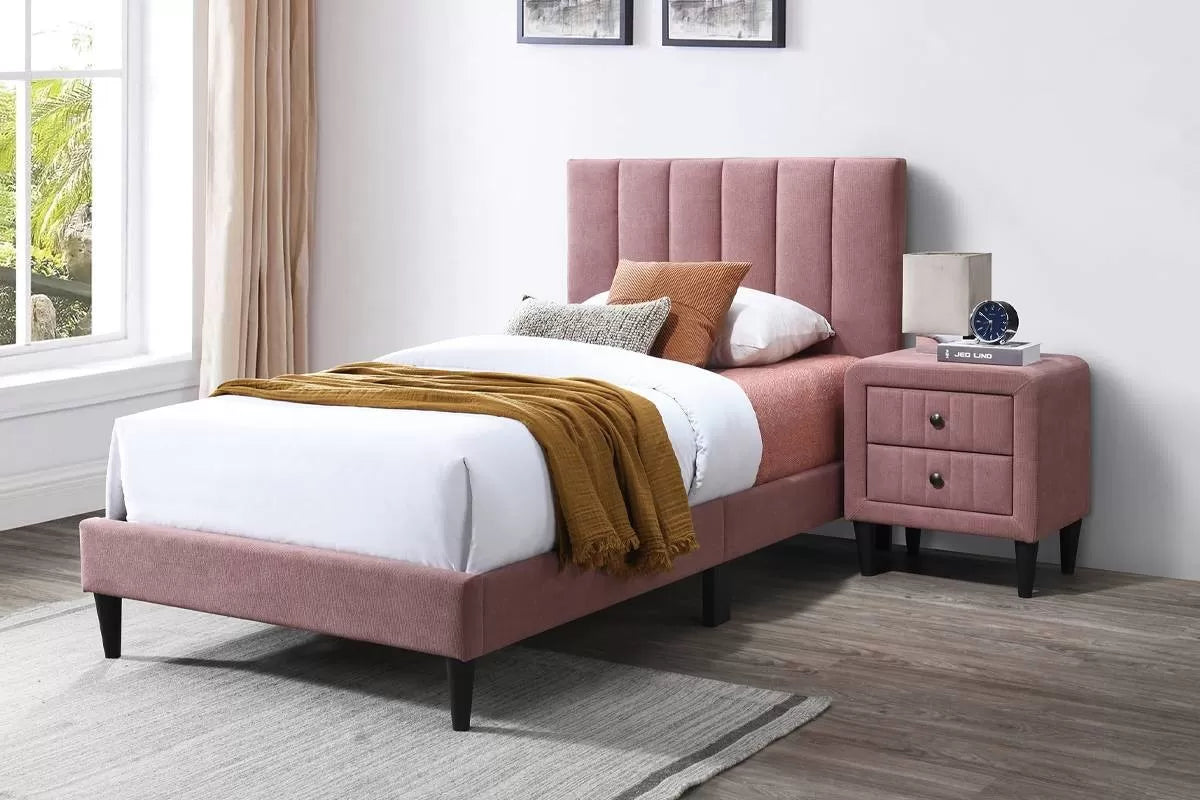 Bed – Adjustable Headboard – Pink (F9639)