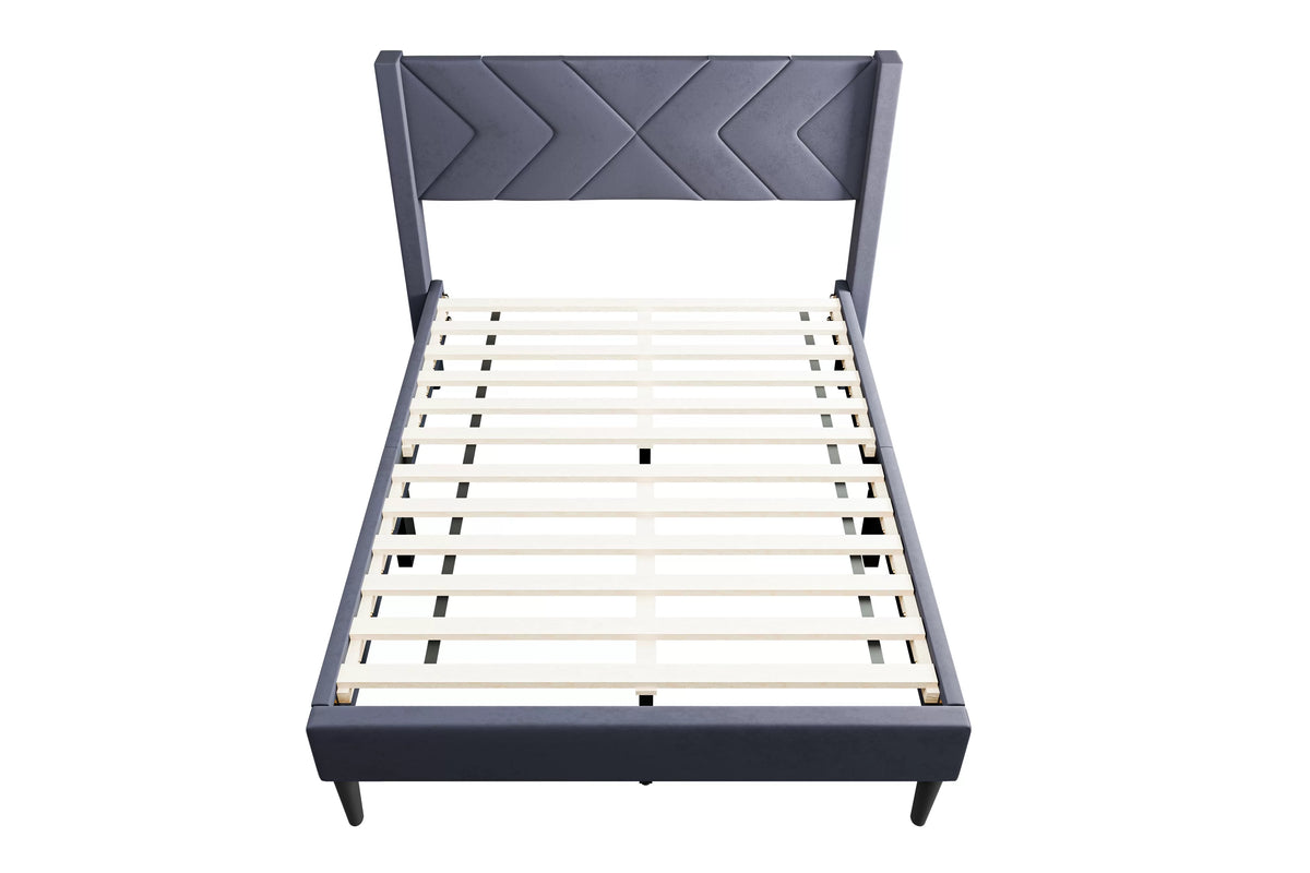 Bed – Platform Bed – Gray (F9648)