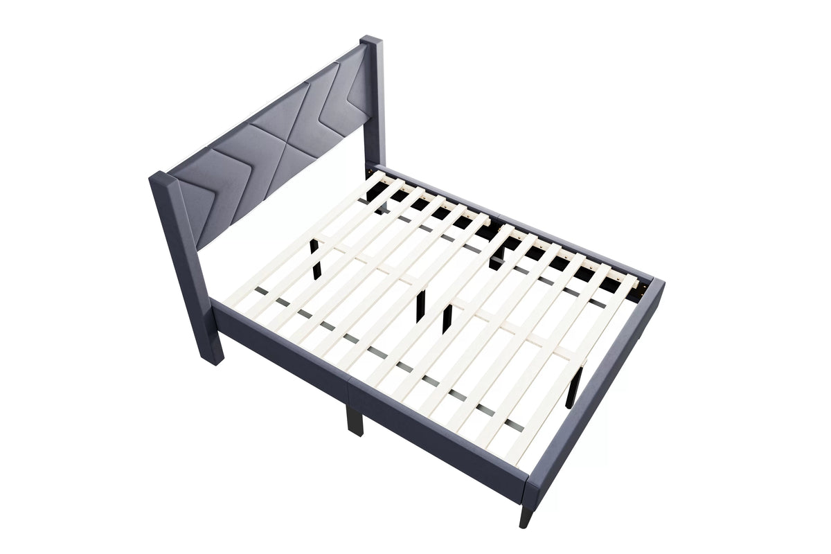 Bed – Platform Bed – Gray (F9648)