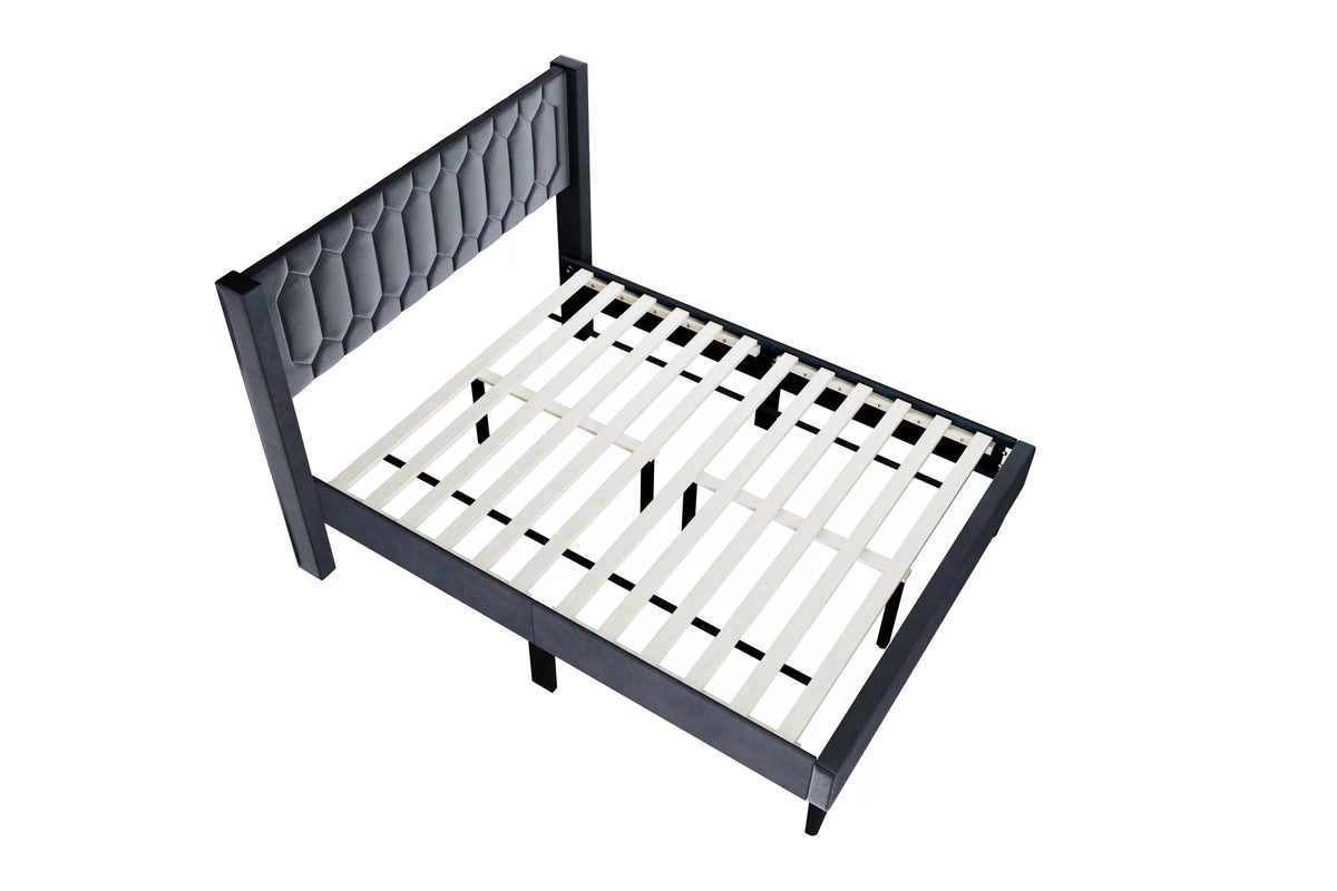 Bed – Platform Bed – Charcoal (F9652)
