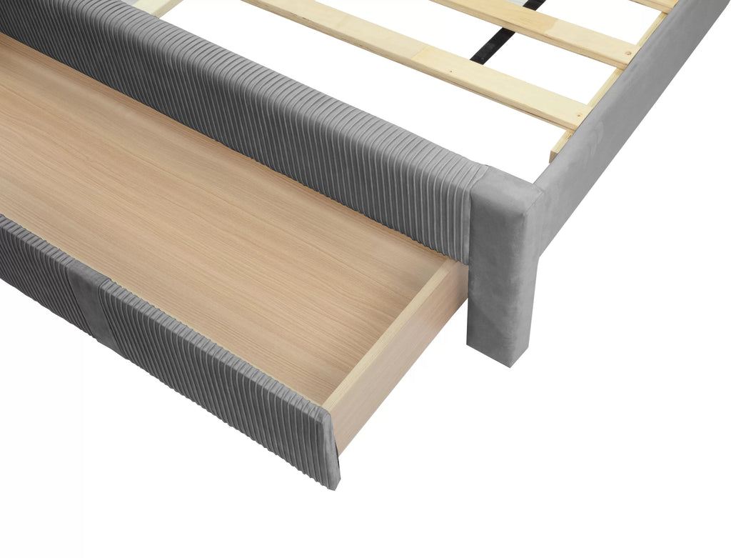 Bed – Platform Bed W/ Underbed Drawer – Dark Gray (F9658)