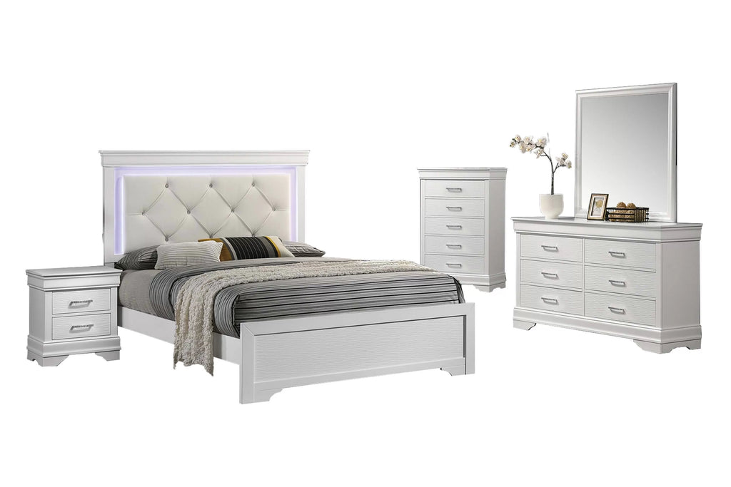 Bed – Built-In LED Lights – White (F9665)