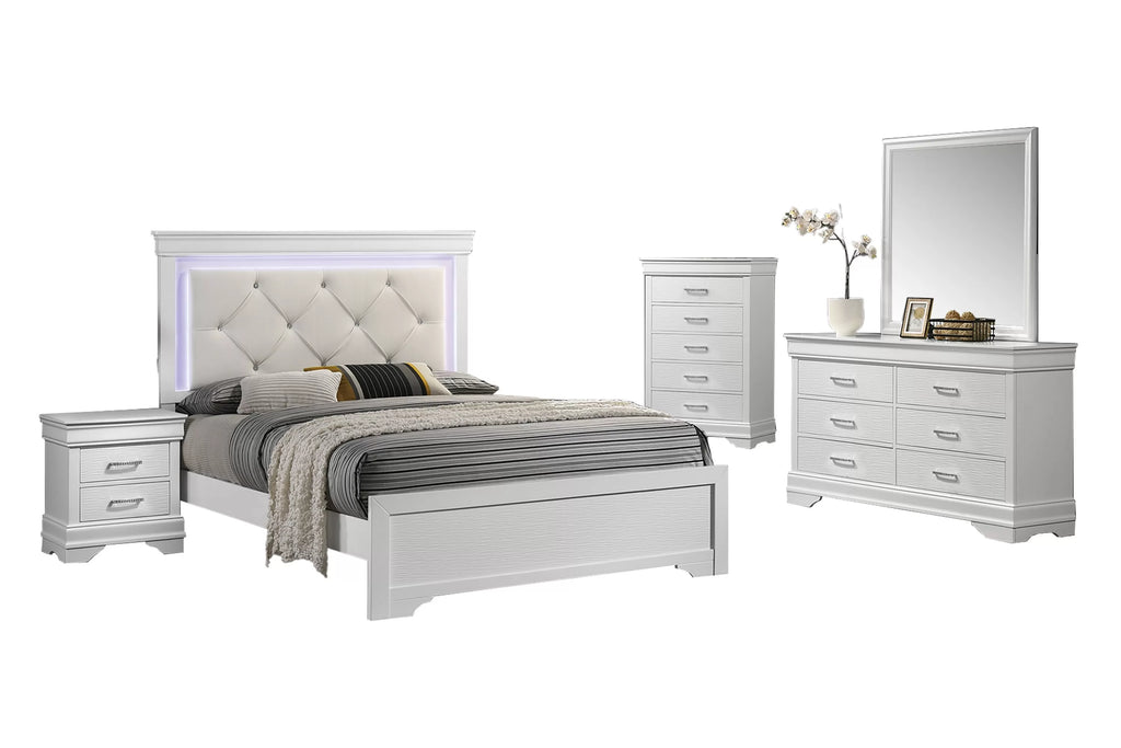 Bed – Built-In LED Lights – White (F9665)