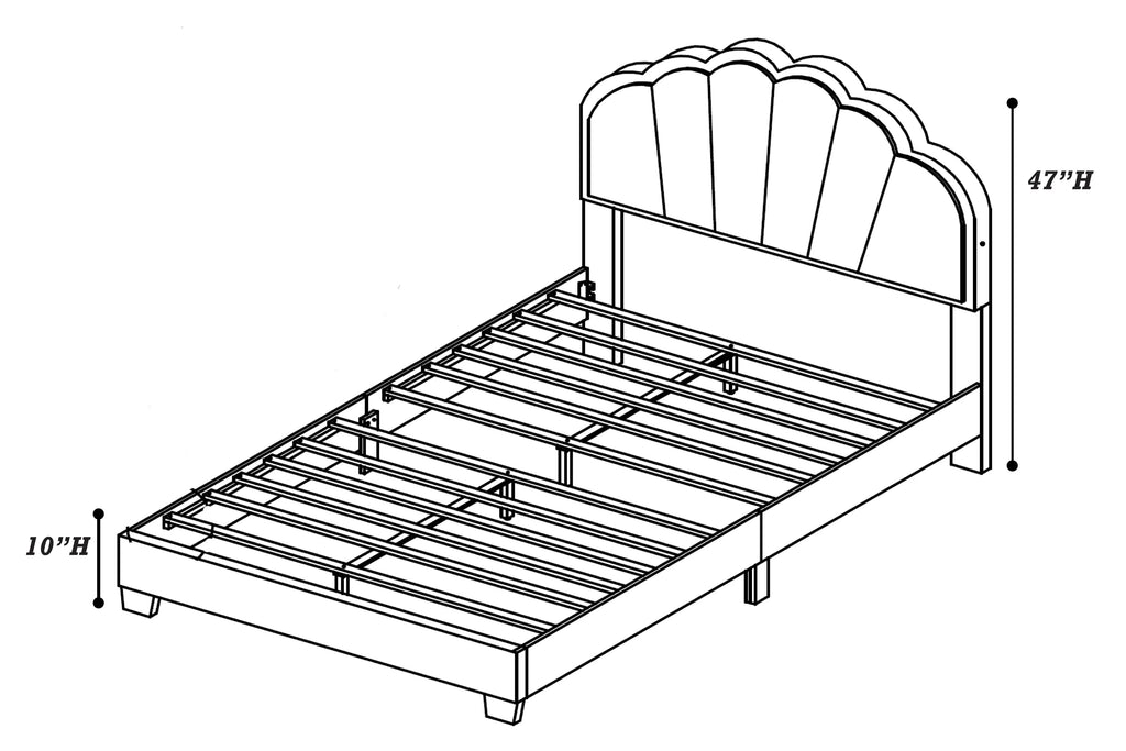 Bed – Platform Bed W/ Built-In LED Lights – Light Pink (F9675)