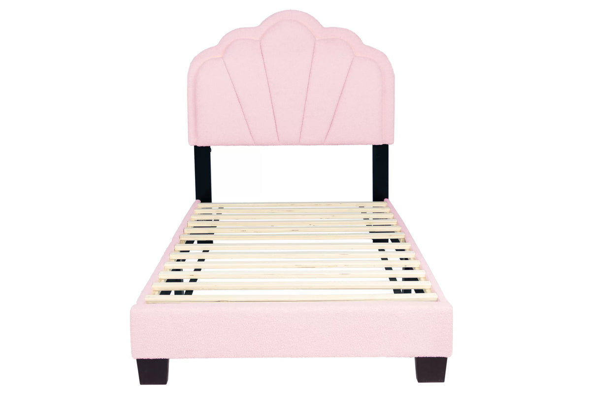 Bed – Platform Bed W/ Built-In LED Lights – Light Pink (F9675)