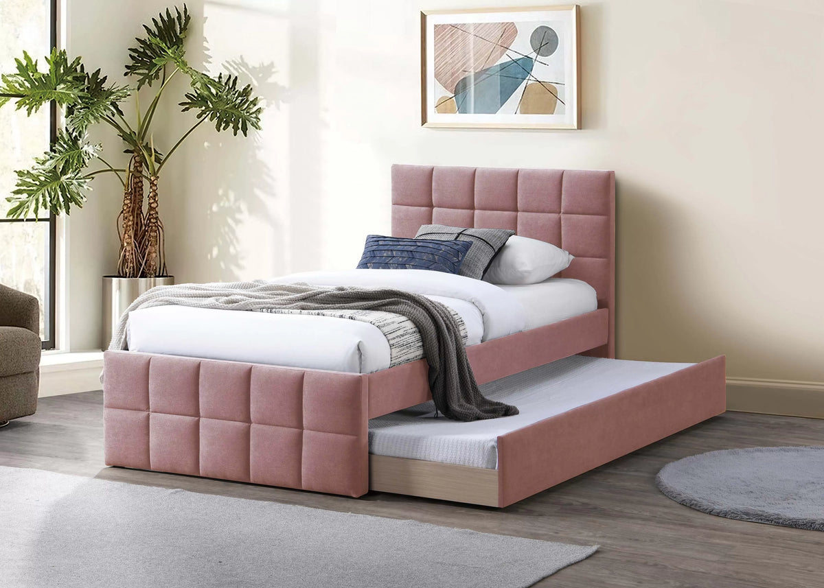 Bed w/ Trundle – Light Pink (F9677)