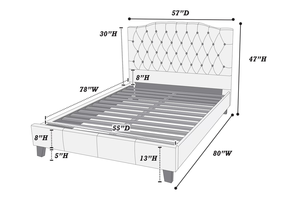 Bed – Platform Bed – Gray (F9679)