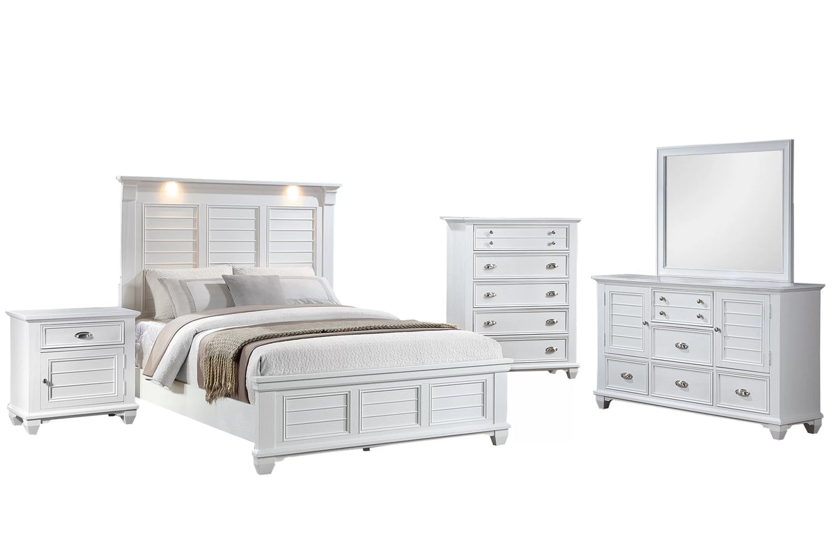 Bed – Platform Bed W/ Built in LED Reading Lights (F9682)