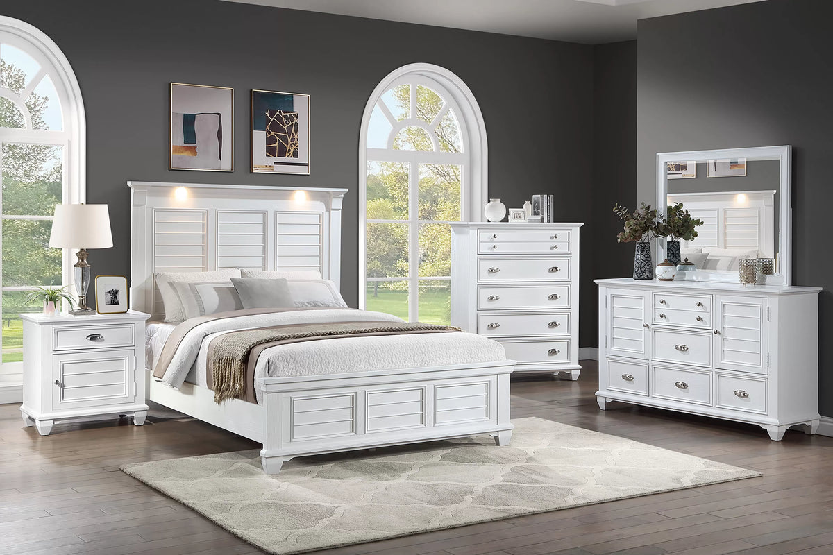 Bed – Platform Bed W/ Built in LED Reading Lights (F9682)
