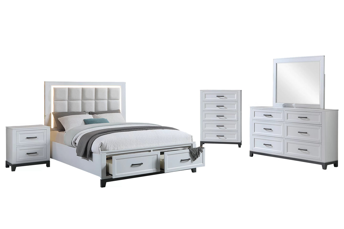 Bed – Platform Bed W/ Built in LED Lights+ Underbed Drawers (F9685)