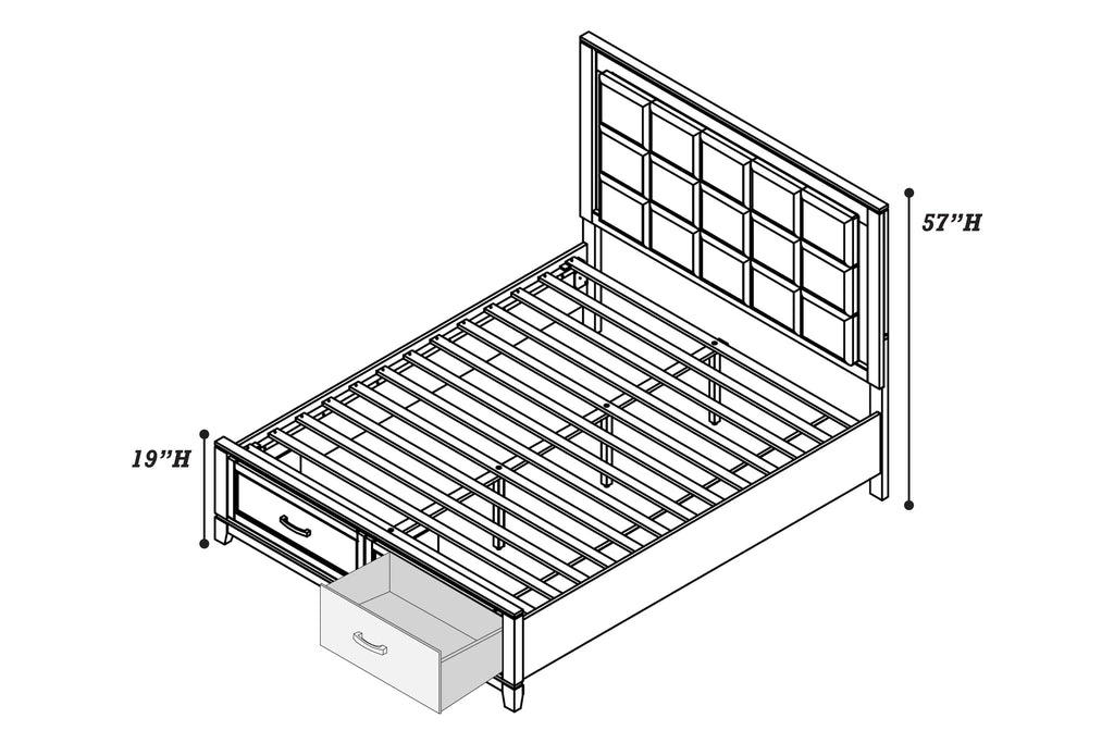Bed – Platform Bed W/ Built in LED Lights+ Underbed Drawers (F9685)