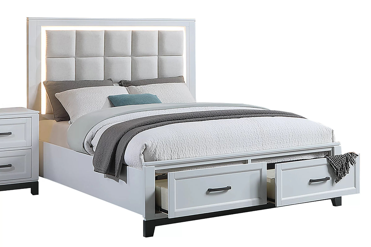 Bed – Platform Bed W/ Built in LED Lights+ Underbed Drawers (F9685)