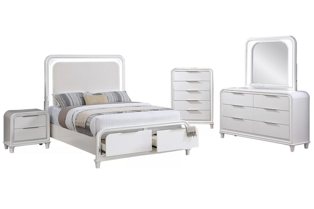 Bed – Platform Bed W/ Built in LED Lights + Underbed Drawers (F9689)
