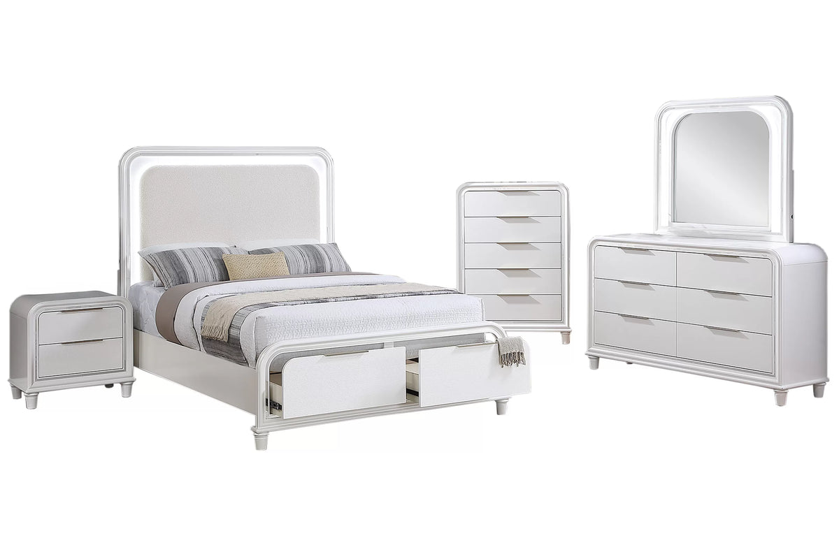 Bed – Platform Bed W/ Built in LED Lights + Underbed Drawers (F9689)