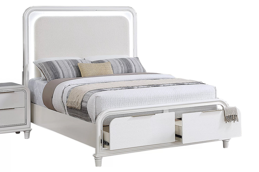 Bed – Platform Bed W/ Built in LED Lights + Underbed Drawers (F9689)