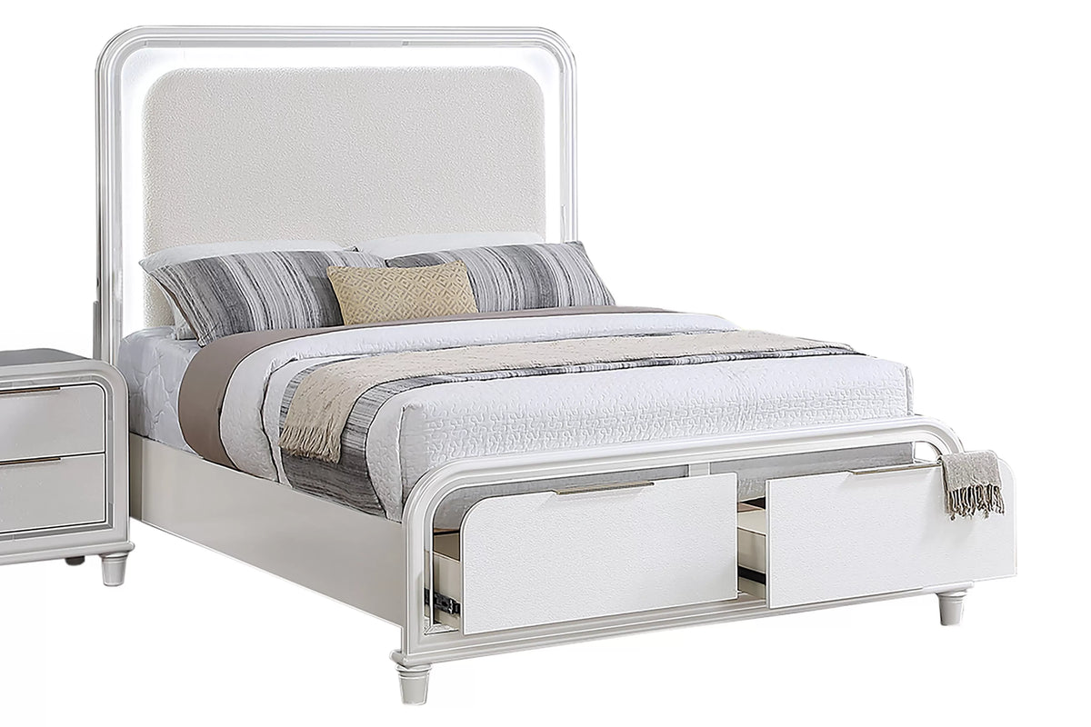 Bed – Platform Bed W/ Built in LED Lights + Underbed Drawers (F9689)