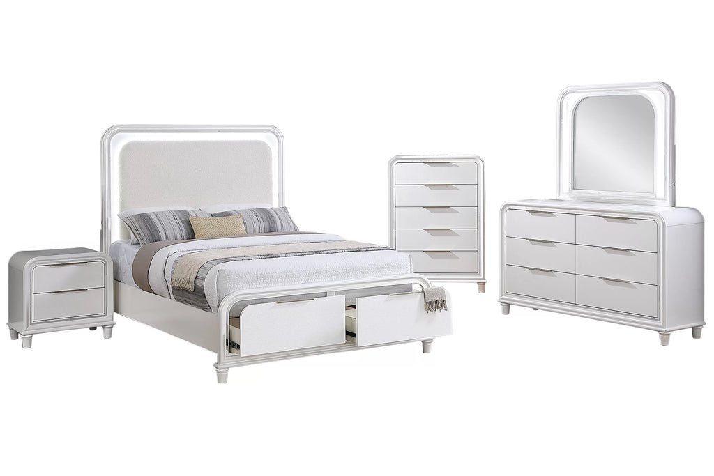 Bed – Platform Bed W/ Built in LED Lights + Underbed Drawers (F9689)