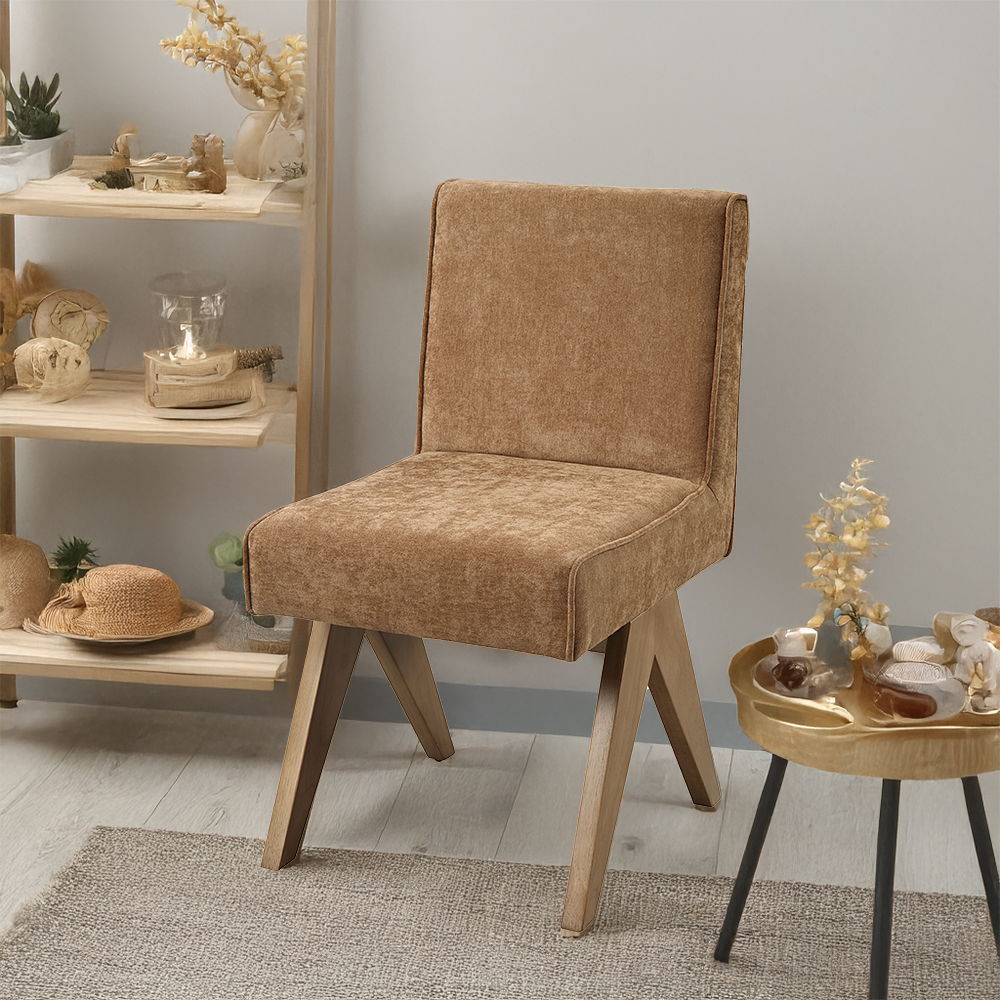 Zoey - Side Chair (Set of 2) - Chocolate Chenille & Oak