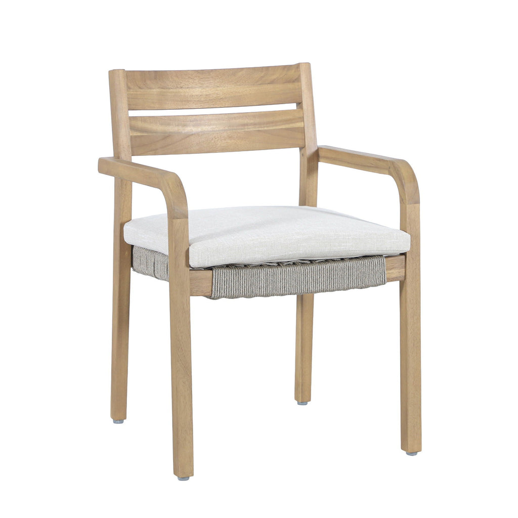 Arden - Wood And Wicker Patio Dining Chair (Set of 2) - Natural / Brown