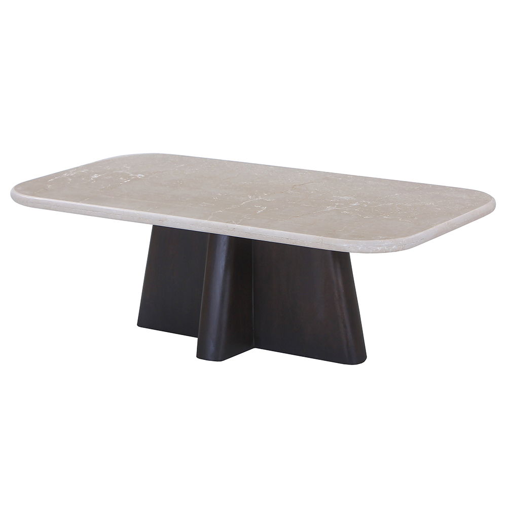 Jacory - Coffee Table With Bottocino Marble Top - Espresso