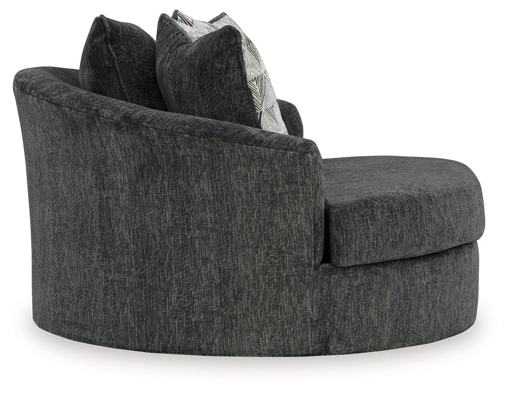 Biddeford - Oversized Swivel Accent Chair - Shadow