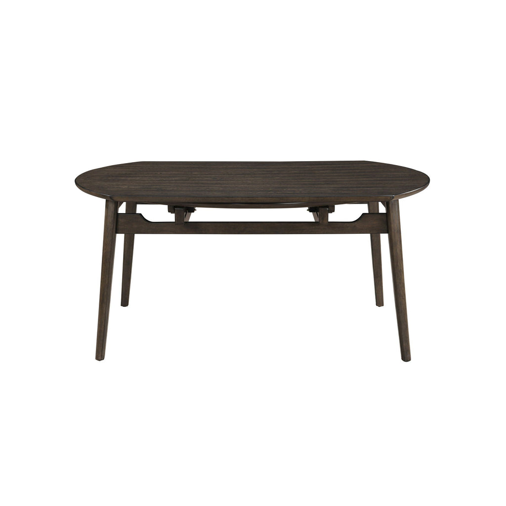 Rex - 65" Round Table With Self Storing Leaves - Walnut Brown