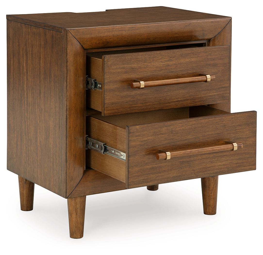 Lyncott - Two Drawer Night Stand - Brown