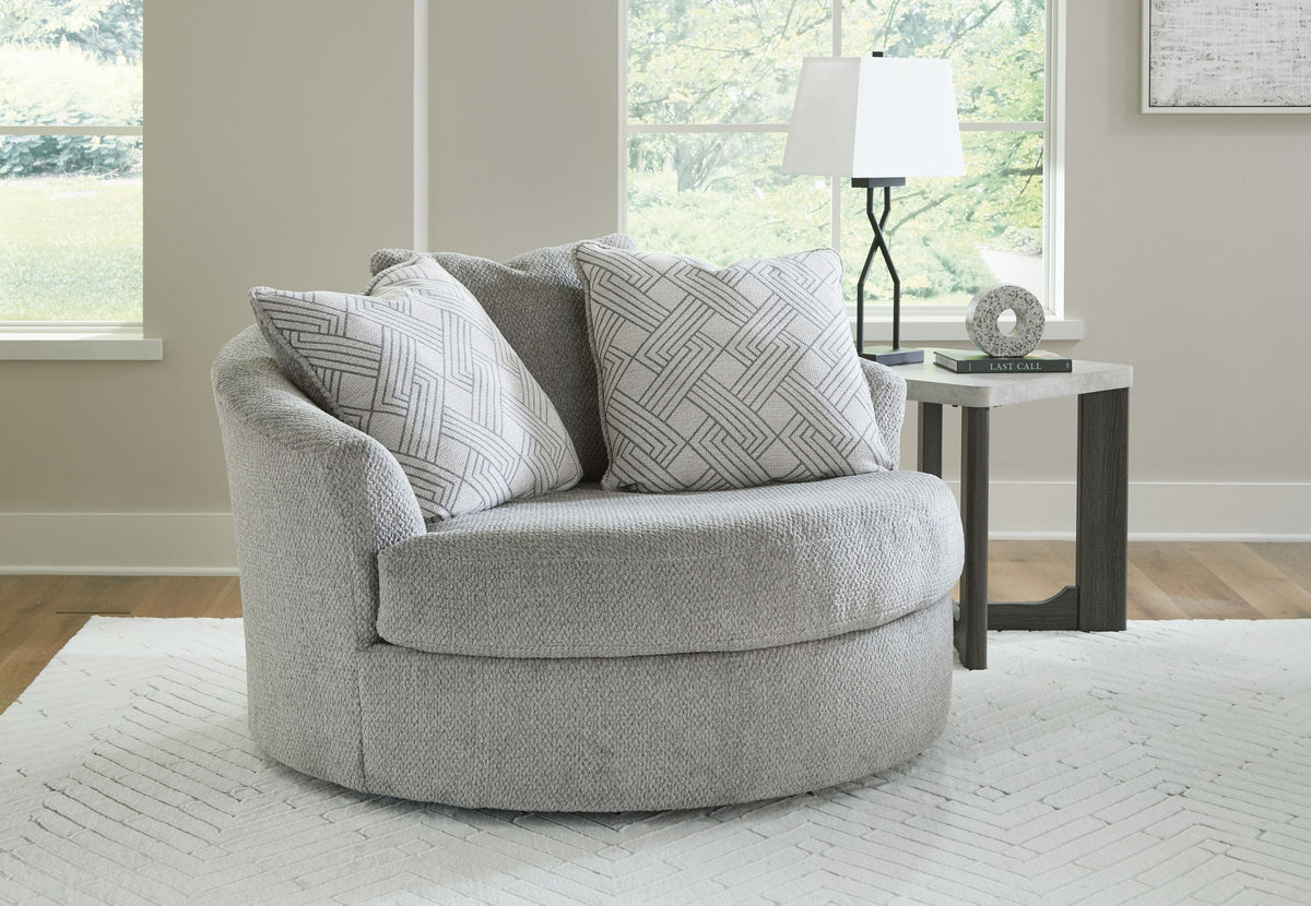 Casselbury - Oversized Swivel Accent Chair - Cement
