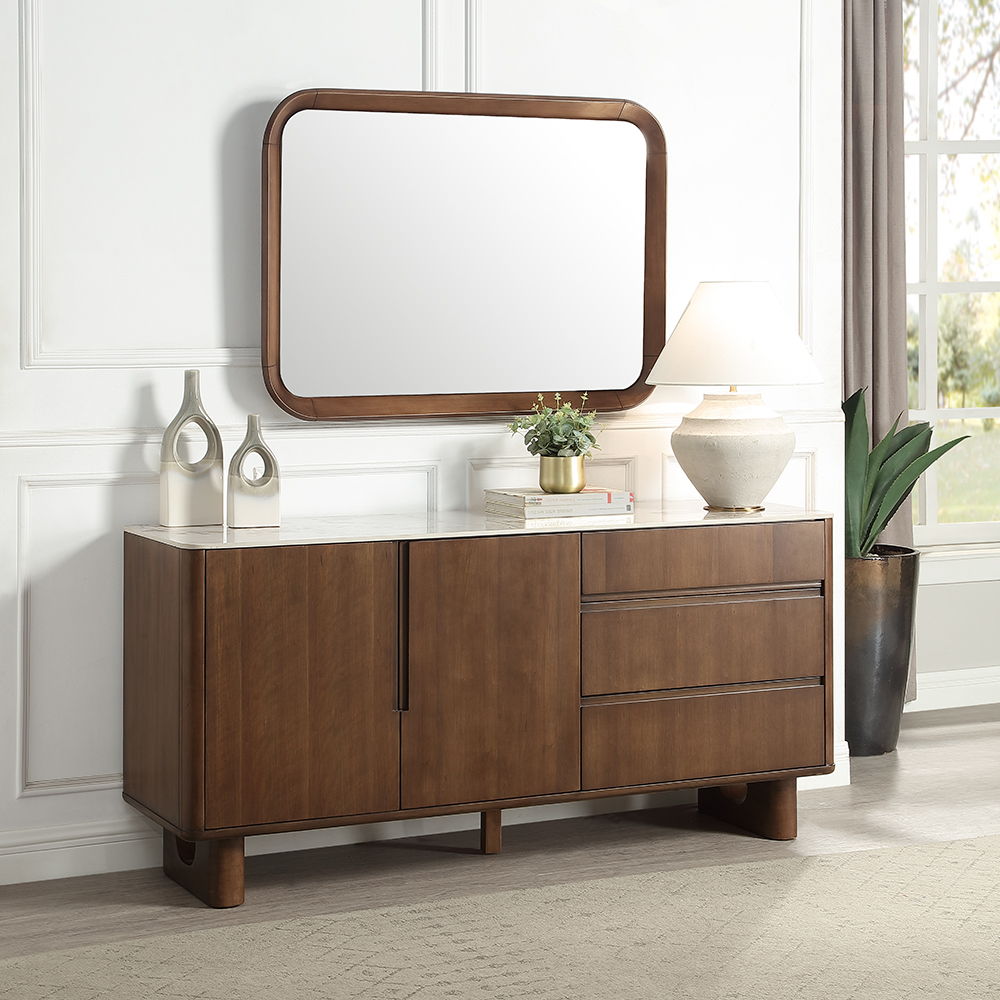 Harvey - Accent Mirror - Walnut