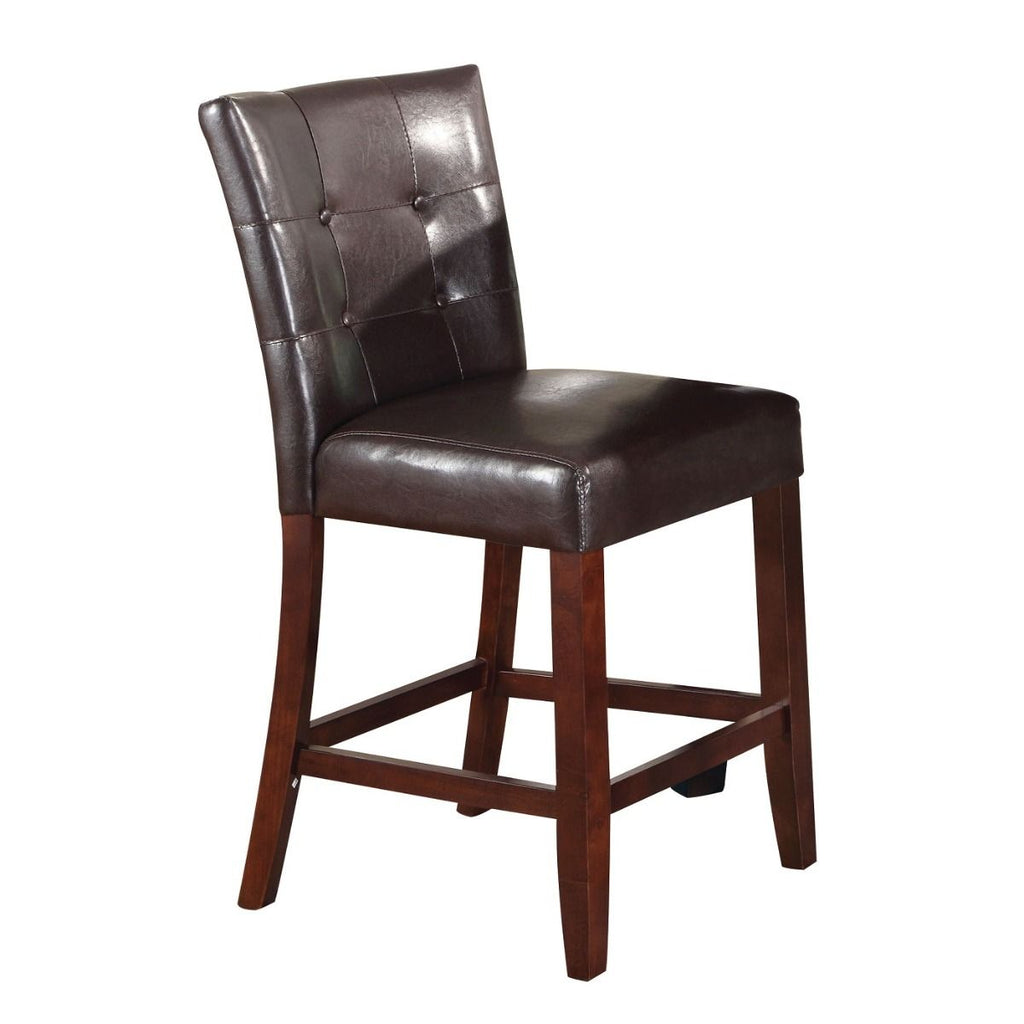 Britney - 20" Counter Height Chair (Set of 2) - Espresso Synthetic Leather & Walnut