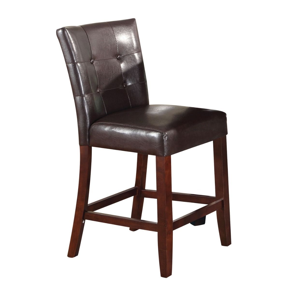 Britney - 20" Counter Height Chair (Set of 2) - Espresso Synthetic Leather & Walnut
