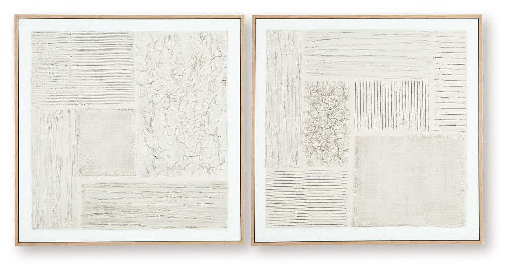 Andorfield - Wall Art Set (Set of 2) - Beige / Black / White