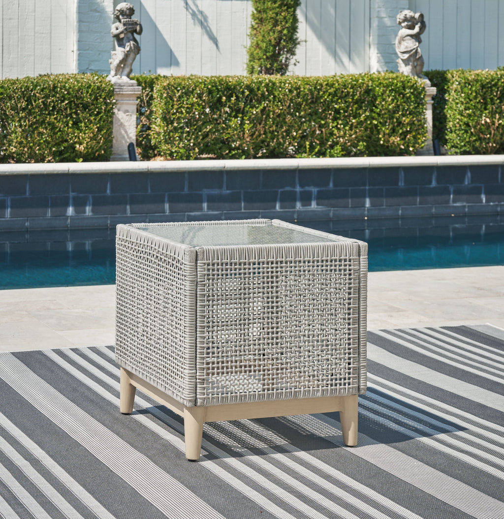 Seton Creek - Square End Table - Gray