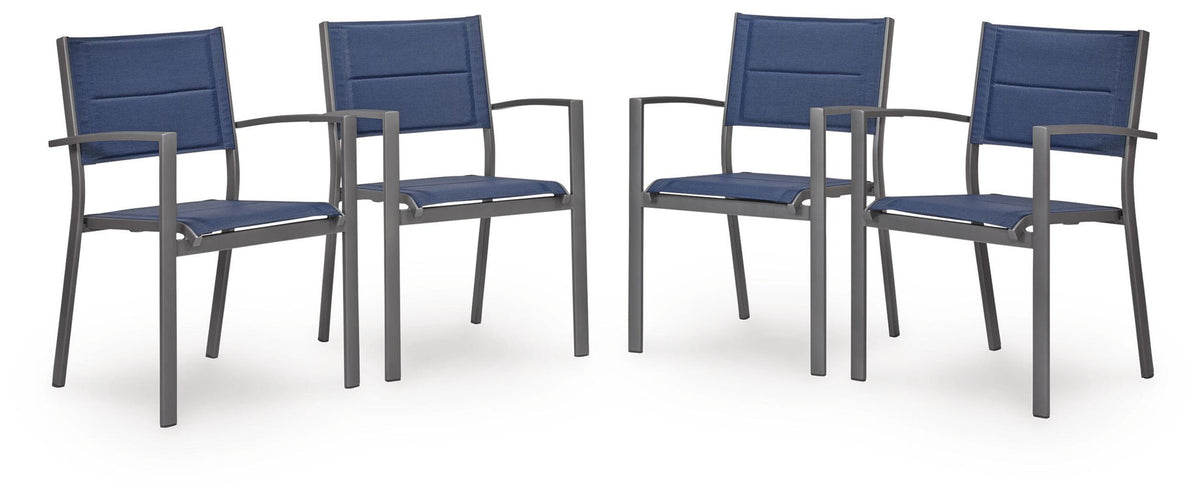 Rocky Creek - Sling Arm Chair (Set of 4) - Blue / Gray