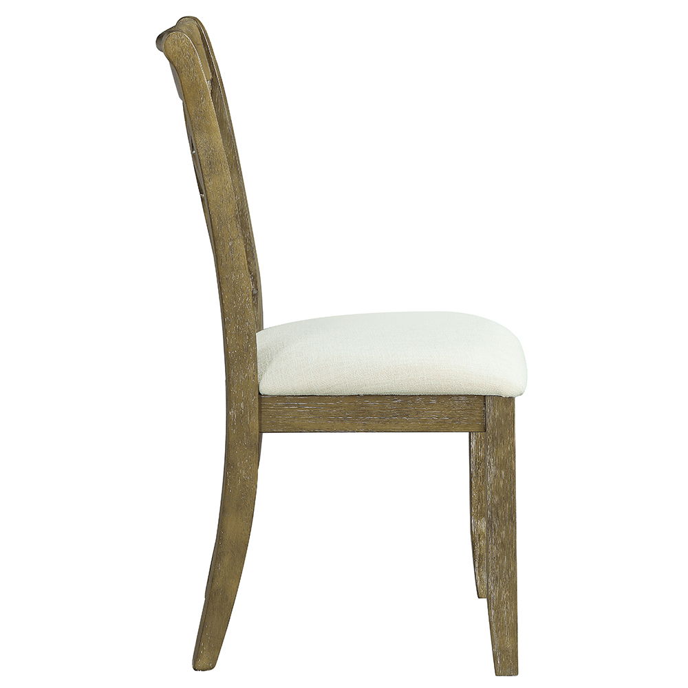 Karsen - Side Chair (Set of 2) - Beige Linen & Rustic Oak