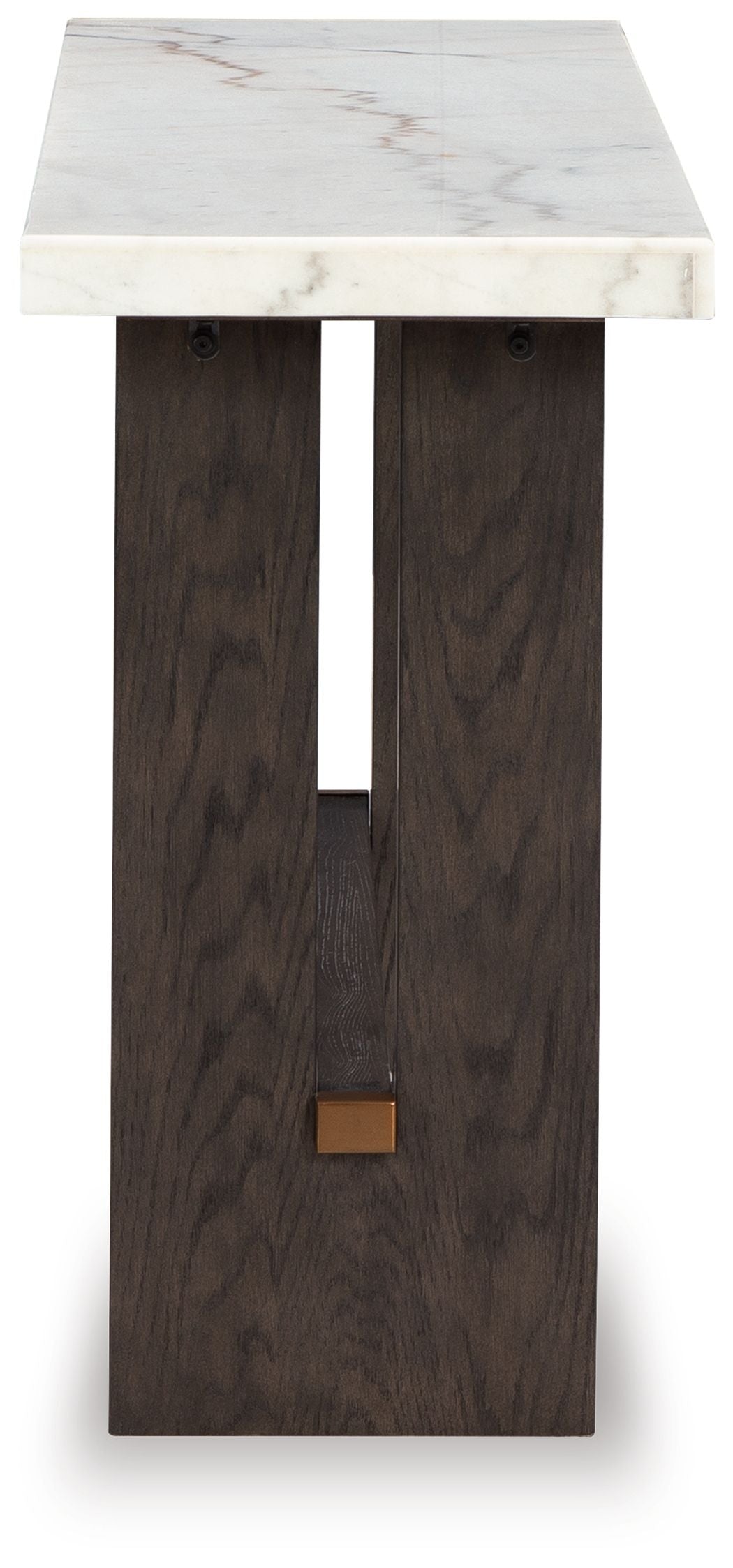 Burkhaus - Sofa Table - White / Dark Brown