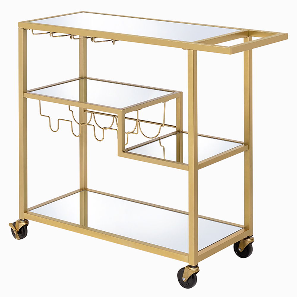 Adamsen - Serving Cart - Mirrored & Champagne