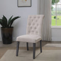 Yabeina - Side Chair (Set of 2) - Beige Linen & Gray