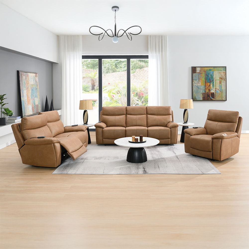 Chavis - Power Motion Recliner With USB & Power Headrest - Brown