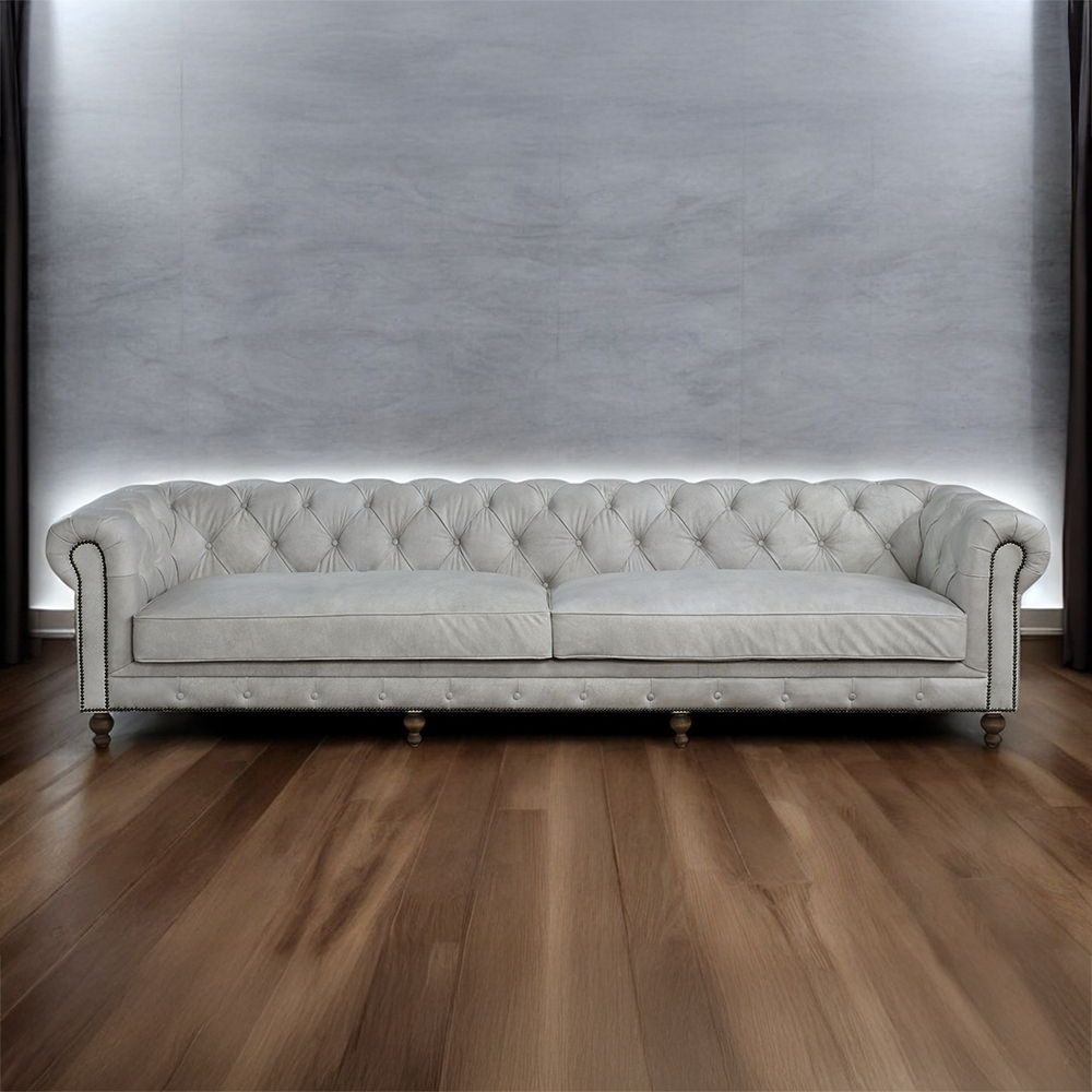 Ofer - Sofa - Vintage White Top Grain Leather