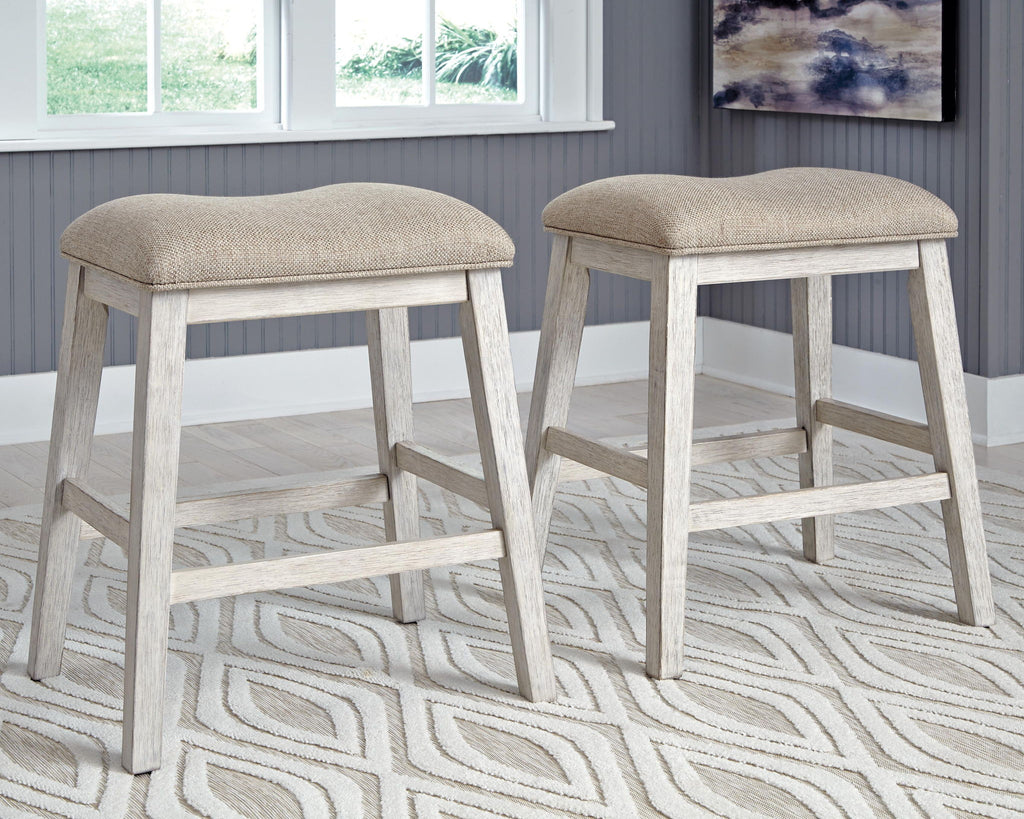 Skempton - Upholstered Stool (Set of 2) - White