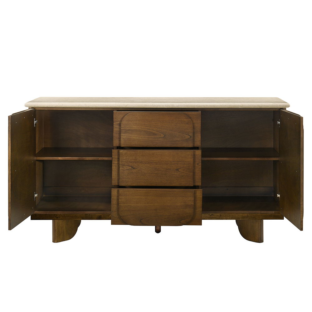 Kasha - Server With Marble Top Top - Vintage Oak