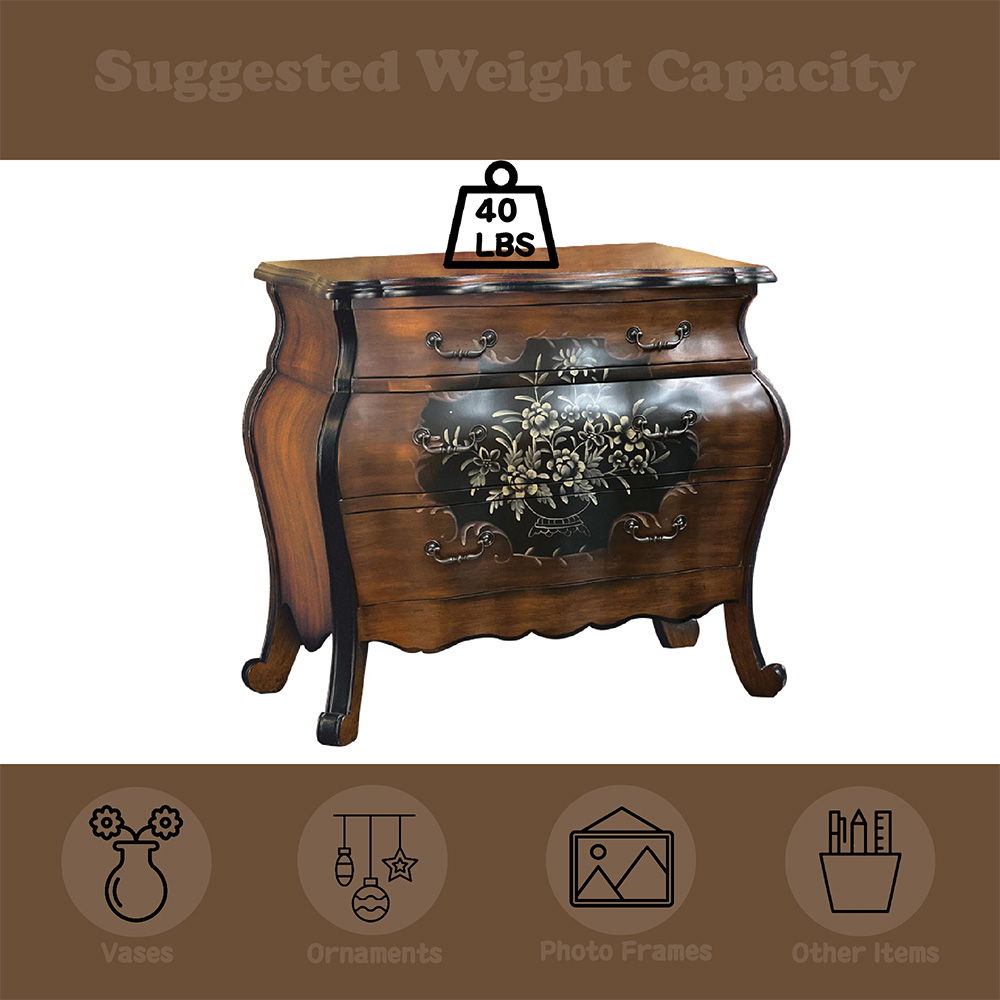 Roma - 37" Chest - Oak & Antique Black