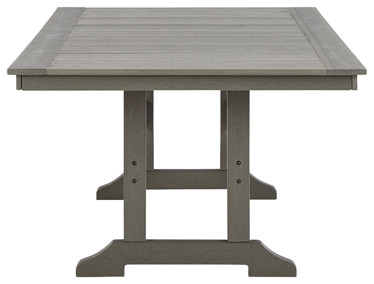 Visola - Rectangular Dining Table With Umbrella Option - Gray