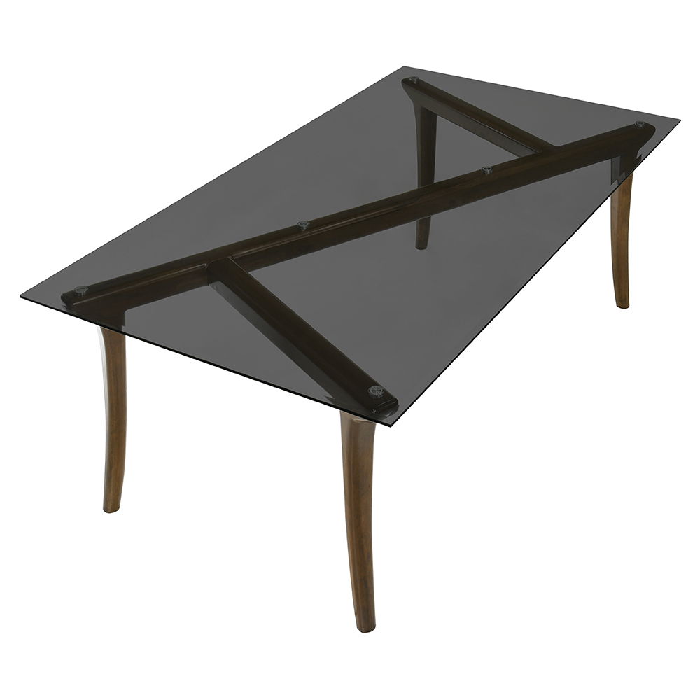 Danzel - Dining Table With Glass Top - Vintage Oak