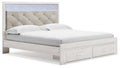Altyra - King Upholstered Storage Bed - White