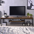 Bob - 16" TV Stand - Weathered Oak & Black Metal